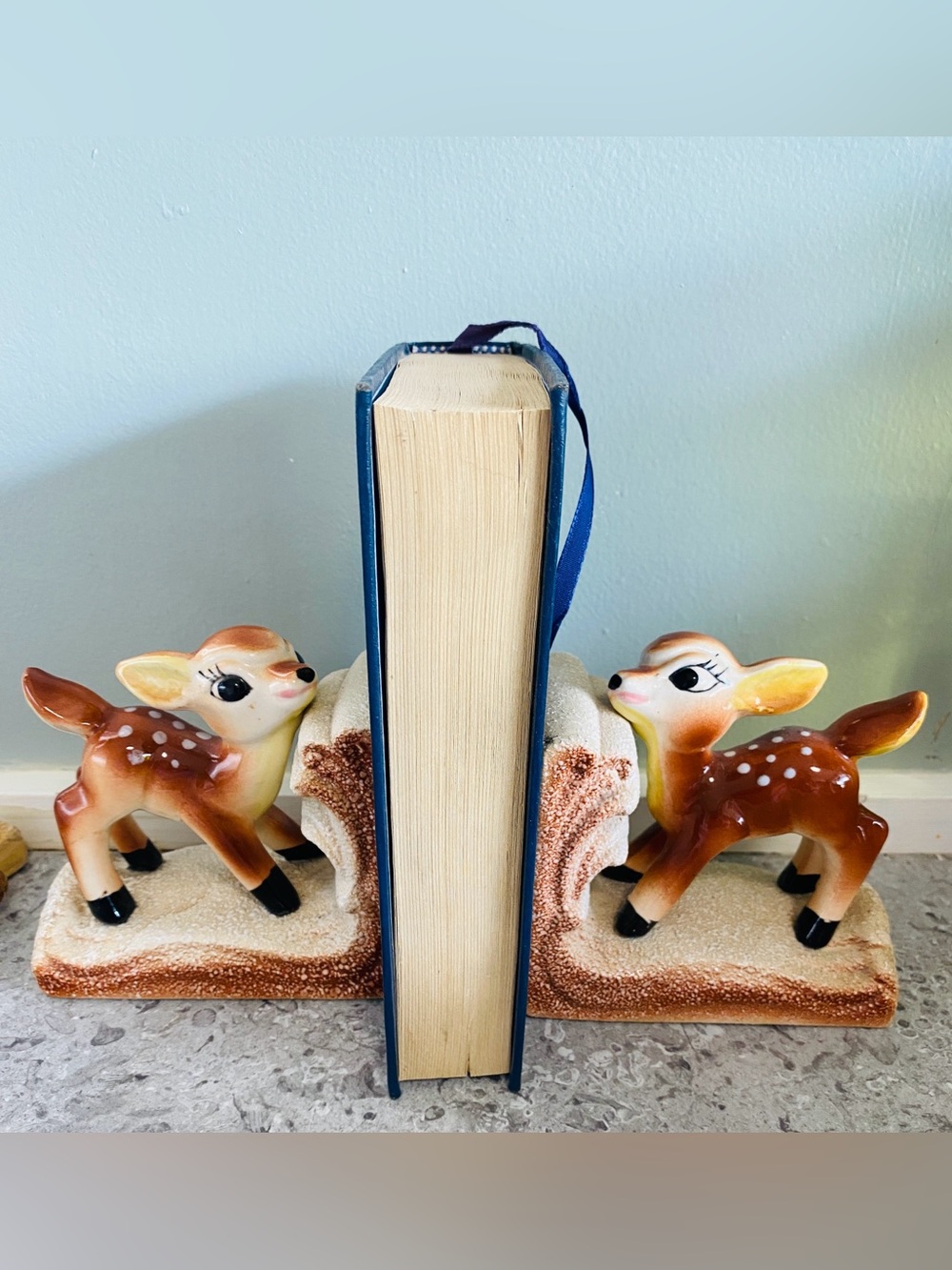Deer Bookends Kitschy Fawn Bookends1950s Ceramic Baby Deer Decor
